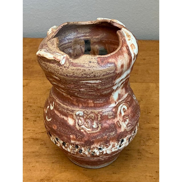Vintage Abstract Studio Pottery Vase For Sale - Image 4 of 12