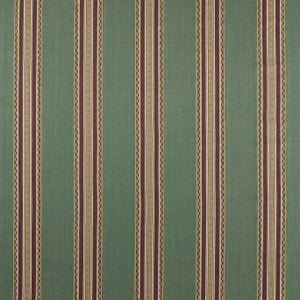 Morris & Co. Pimlico Stripe Fabric in Teal/Mulberry