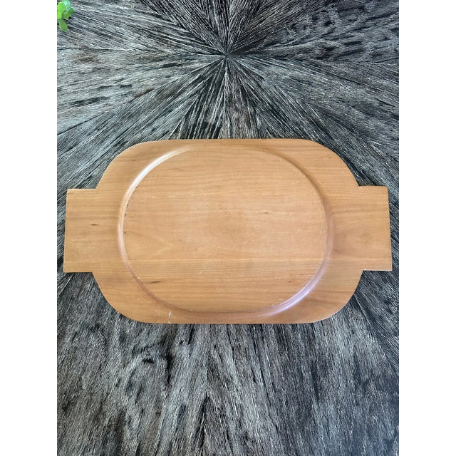 Wood Vintage Handcarved Oval Wooden Tray With Playing Card Handles For Sale - Image 7 of 15