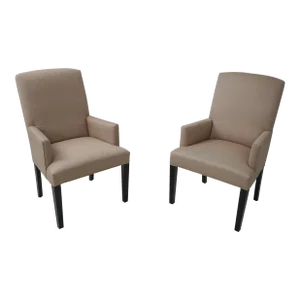 Pair Crate & Barrel Modern Upholstered Host Chairs