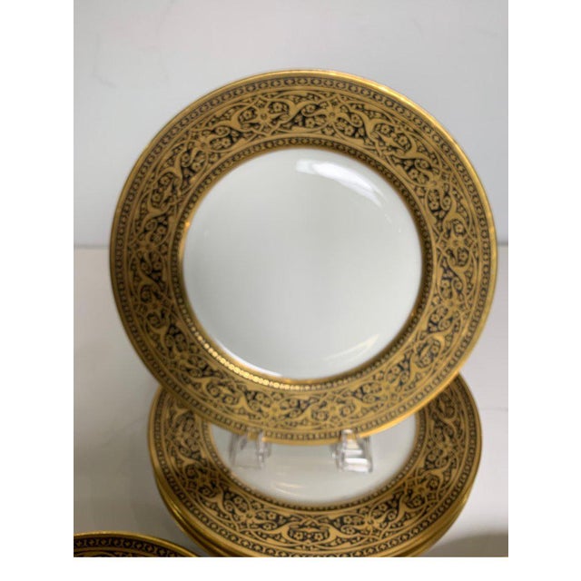 French Black and Gold Service Dinner Plates Set of 6 Chairish