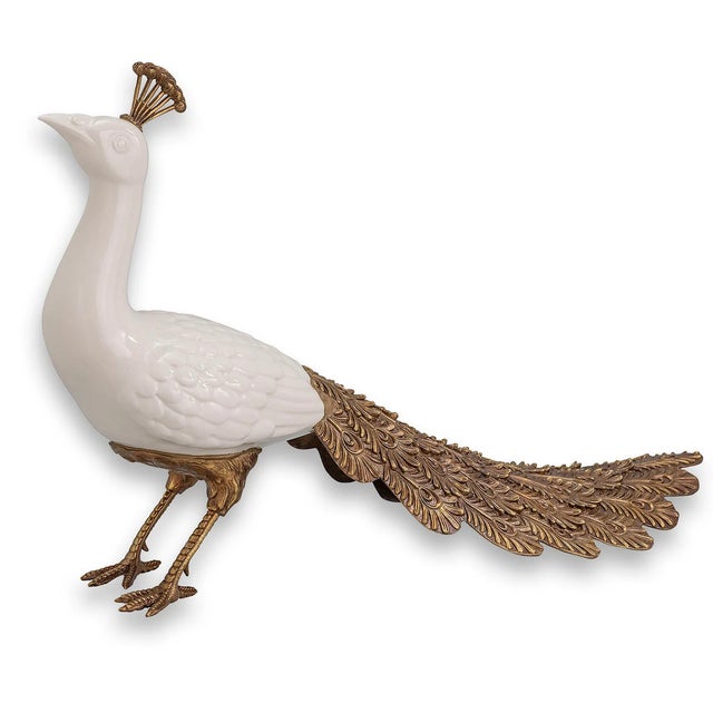 Asian Antique Peacock Ivory Sculpture For Sale - Image 3 of 3