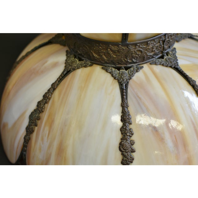 Antique American Bisque Ceiling Light Lamp Shade Glass Victorian Excellent For Sale - Image 17 of 17