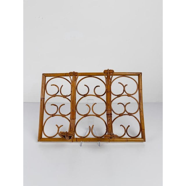 Mid-Century Italian Modern Cane, Rattan and Bamboo Wall-Mounted Coat Rack, 1960s For Sale - Image 13 of 18