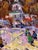 Textile Oil Painting Evening Arrival at Church Oleksiy Ivanyuk For Sale - Image 7 of 11
