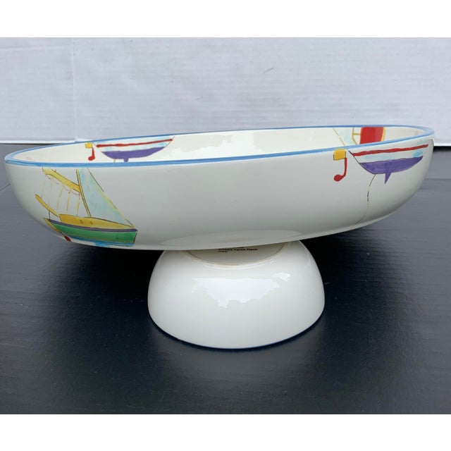 Studio Nova Yacht Race Boating Motif Big Serving Bowl Chip and Dip For Sale In Richmond - Image 6 of 7