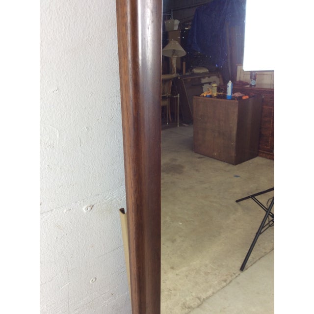 Mid Century Modern Mountable Mirror With Walnut Frame For Sale In Philadelphia - Image 6 of 17