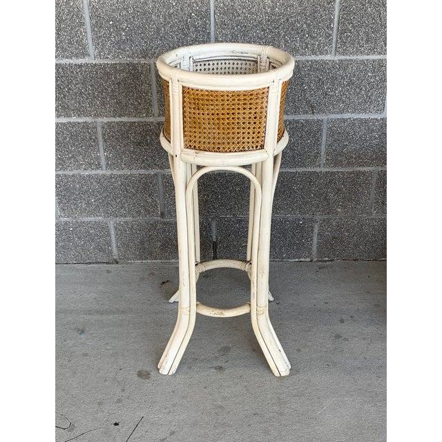 Vintage Cane and Bamboo Plant Stand Chairish