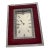 Decorative Mid-Century (1950’s) Italian-Styled, Crushed Diamonds & Red Velvet Framed, Silver Analog Shelf Clock For Sale