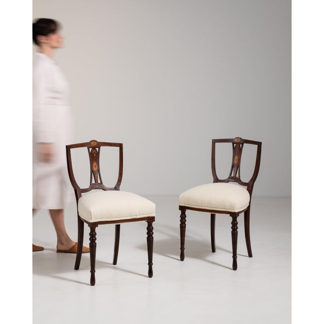 19th Century Pair of Empire Chairs with Upholstered Seats For Sale In Greensboro - Image 6 of 13