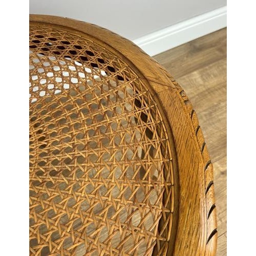 Vintage French Louis Style Carved Oak and Cane Top Side or Coffee Table For Sale - Image 10 of 13