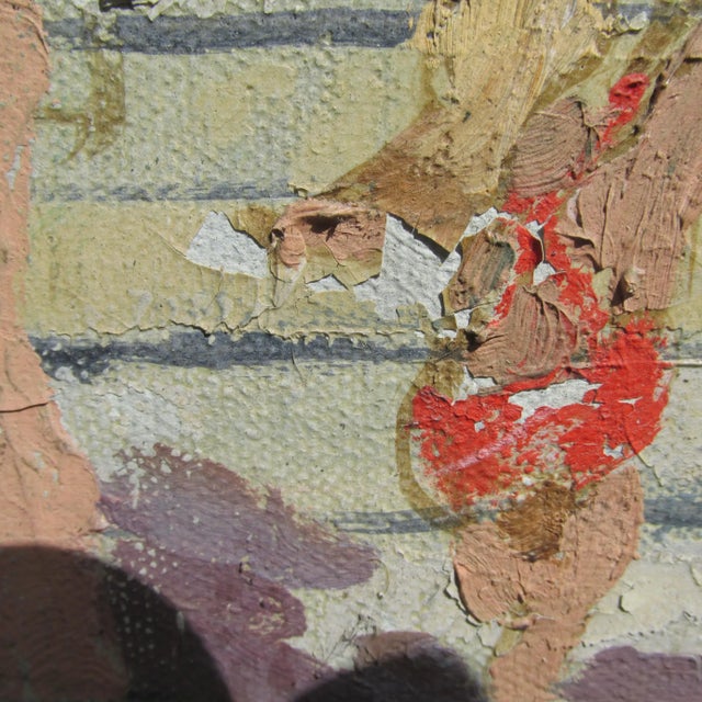 Framed Oil Painting on Canvas of Dockyard and Hotel by M. Whitcombe, 1979 For Sale - Image 10 of 12