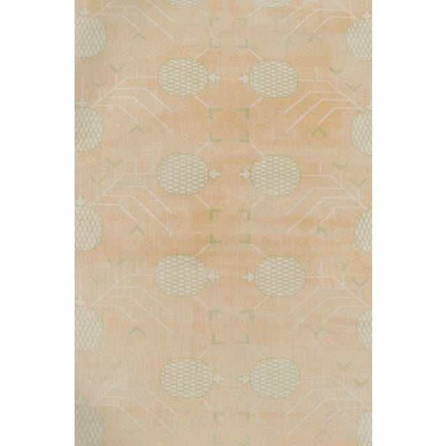 Modern Rug & Kilim’s Khotan Style Rug in Blue and Pink With Pomegranate Floral Patterns For Sale - Image 3 of 8