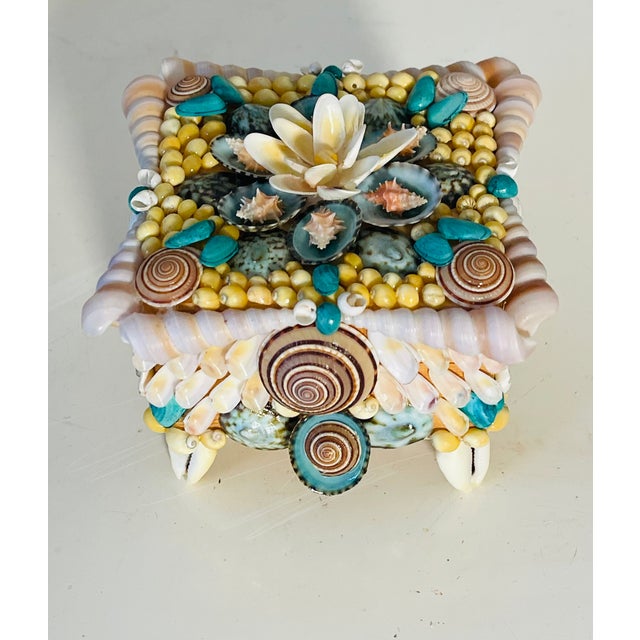 Fabulous all natural tiny sea Shells encrusted small box.