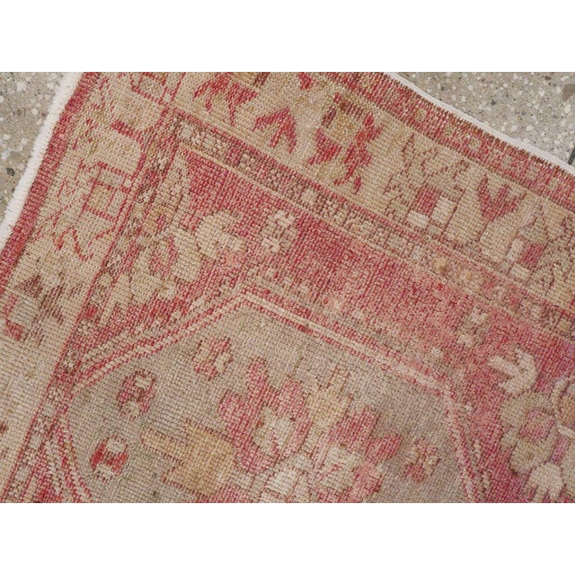 Mid 20th Century Galerie Shabab Collection Mid-20th Century Turkish Oushak Throw Rug For Sale - Image 5 of 6