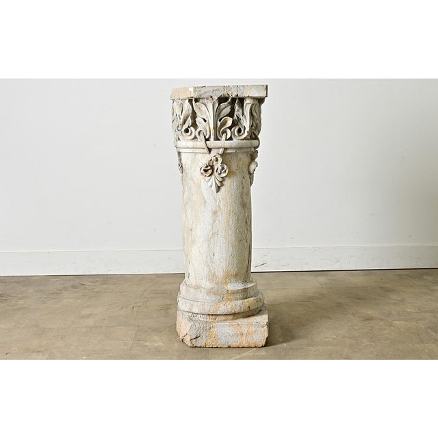 Portuguese 18th Century Carved Stone Column For Sale - Image 4 of 14