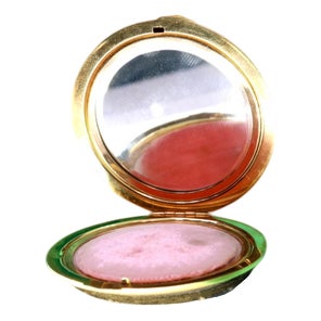 Gold Toiletry Box in Circular Shape For Sale