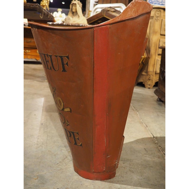 French Antique Red Painted French Wine Hotte From the Haute-Garonne For Sale - Image 3 of 9