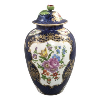 Scale Blue Revival Silicon China Covered Vase from Booths, 1900s For Sale