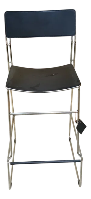 Italian Leather Bar Stool with Chrome-Plated Frame from Arrben, Italy