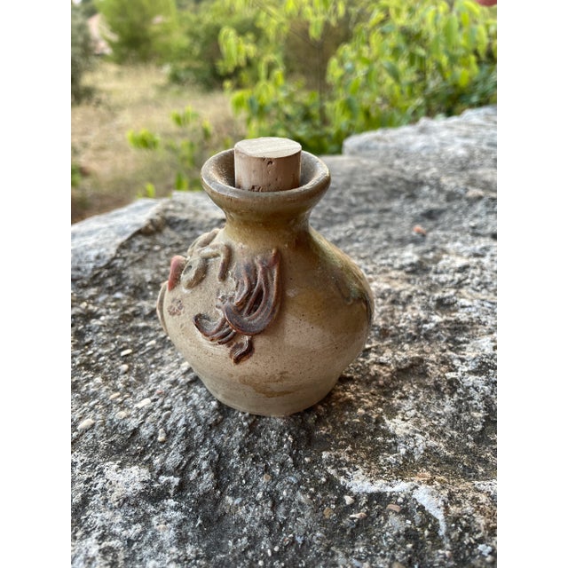 French Folk Art Open Mouth Face Jug / Salt Container For Sale - Image 4 of 13