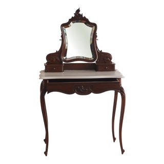 Antique Dressing Table with Mirror, 1900s For Sale