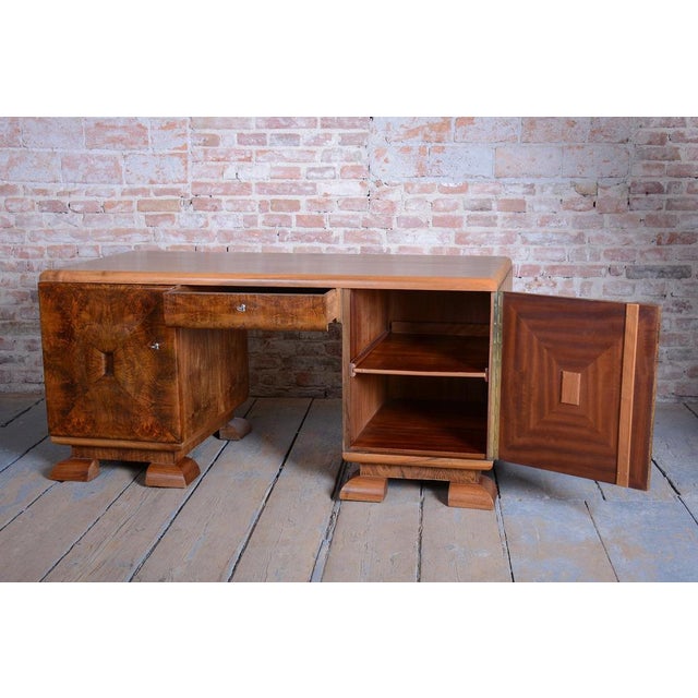 Art Deco Writing Desk in Mahogany & Walnut, Czech, 1920s For Sale - Image 12 of 18