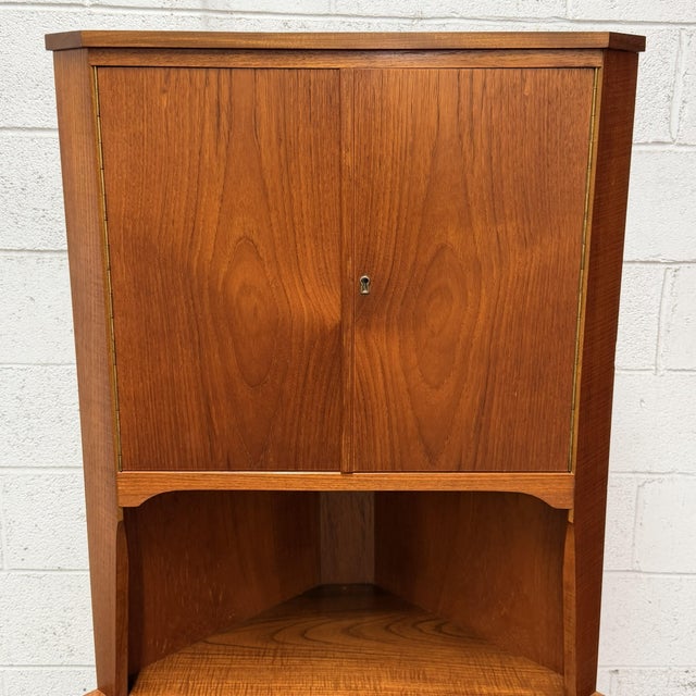 Vintage Danish Modern Teak Corner Cabinet, Circa 1960s Mid Century For Sale - Image 4 of 8