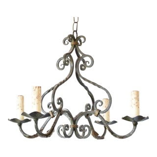 Mid 20th Centuray French Iron Chandelier For Sale