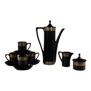 1960-1970’s MCM to Modern Portmeirion Pottery Greek Key Espresso Coffee Service Susan Williams Ellis Designs