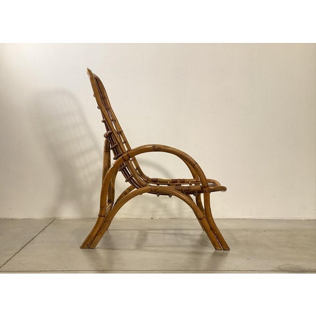 Set of Rattan and Bamboo Armchairs, 1970s For Sale - Image 6 of 14