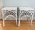American Pair of Vintage Fiddle Head Wicker Side Tables For Sale - Image 3 of 11