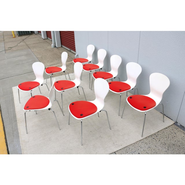 Wood Modern Ross Lovegrove for Knoll Sprite Stacking Armless Dining Chairs- Set of 10 For Sale - Image 7 of 18