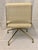 Contemporary Modern Cb2 Rue Cambon Brass Office Chair With Ivory Upholstery For Sale - Image 3 of 5