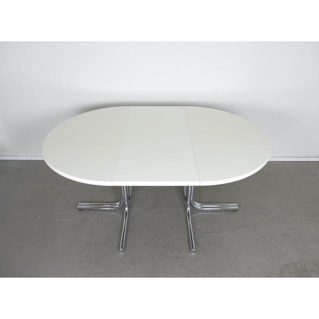 Round Extendable Table and Cantilever Chairs from Läsko, Germany, 1970s, Set of 7 For Sale - Image 12 of 18