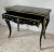 French French Mid 19th Century Console Game Table in Black Lacquer and Painted With Small Colored Flowers For Sale - Image 3 of 13