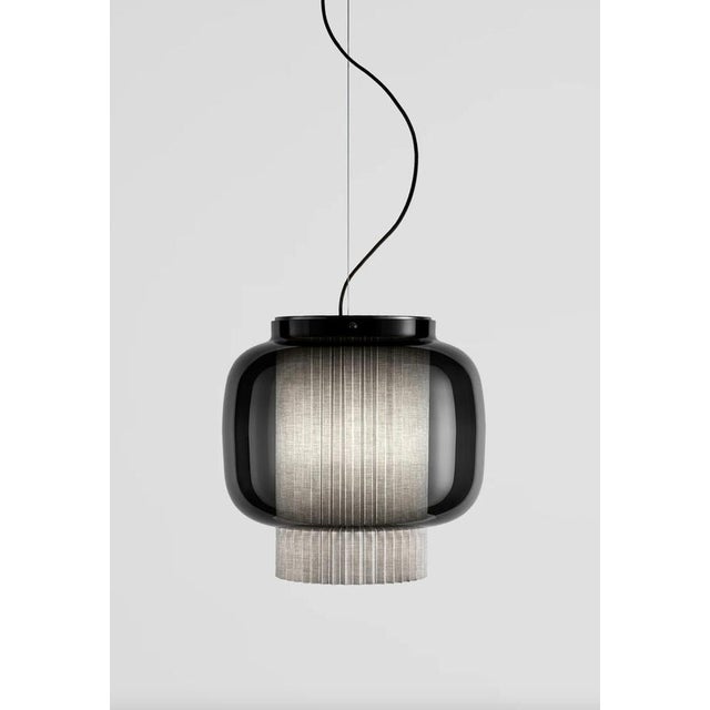 Grey Textile and Glass Manila T Pe Suspension Lamp by Sebastian Herkner for Parachilna For Sale - Image 4 of 13
