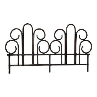 70's Vintage Bamboo Rattan King Size Headboard For Sale