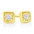 These square shaped stud earrings are crafted in 10k yellow gold plated sterling silver and feature 1/10ct TDW of...