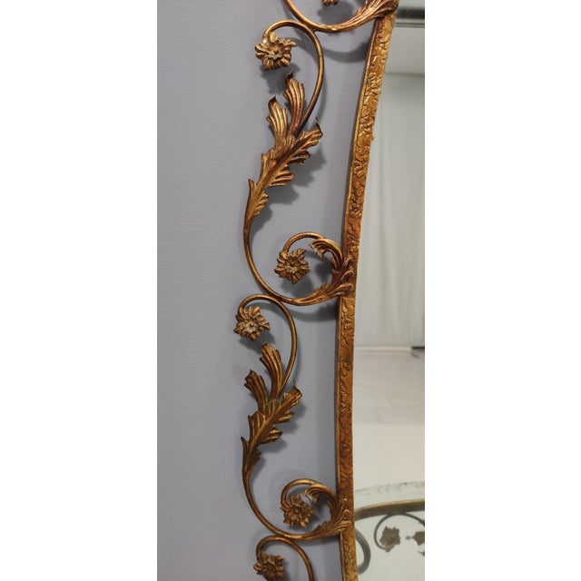 Entryway Mirror and Brass and Glass Console with Floral Frame attributed to Pierluigi Colli, 1960s For Sale - Image 10 of 14