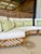 Mid-Century Rattan Three-Piece Curved Sectional Sofa With New Sunbrella For Sale In Naples, FL - Image 6 of 12