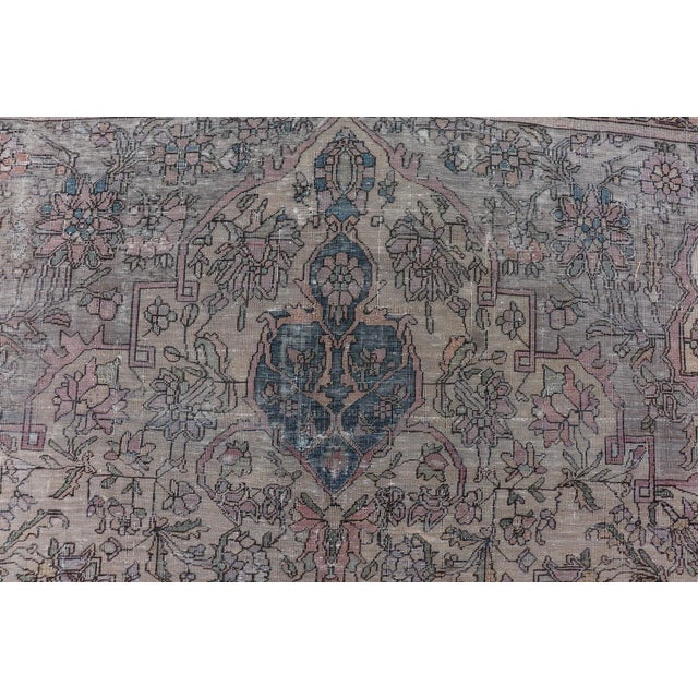 Antique Persian Silk Mohtesham Rug With Central Medallion 7'0 X 10'5 For Sale In Atlanta - Image 6 of 15