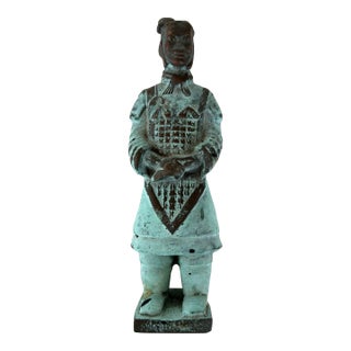 Vintage Bronze Verdigris Replica of Chinese “Teracotta” Warrior For Sale