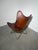 Animal Skin Vintage Butterfly Chair in Cognac Leather For Sale - Image 7 of 7