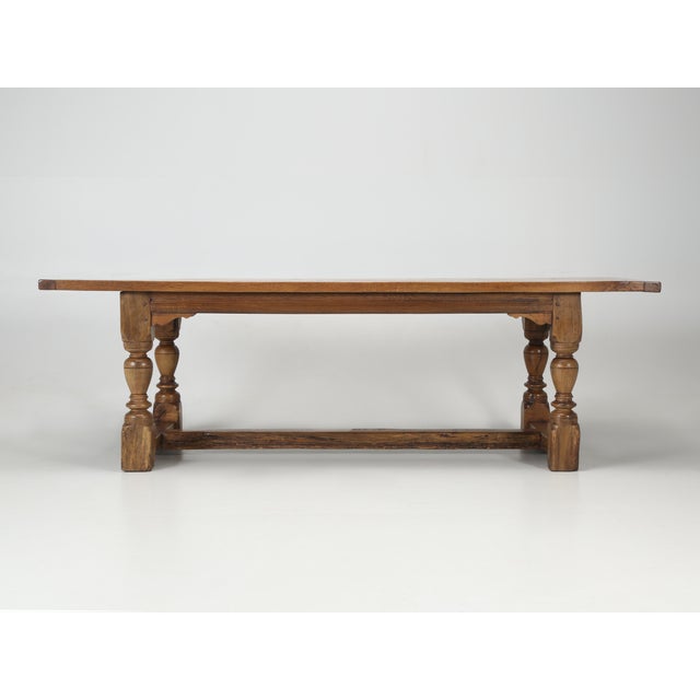 Wood Antique English Dining Table or Farmhouse Table Made From Rare Scottish Oak For Sale - Image 7 of 12