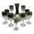 Vintage Dorothy Thorpe Silver Fade Carafe & Stem Wine Glasses- 7 Pieces For Sale