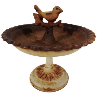 Small Rustic Cast Iron Birdbath For Sale