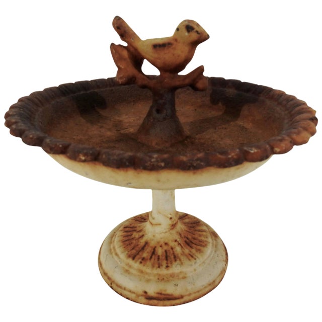 Small Rustic Cast Iron Birdbath For Sale