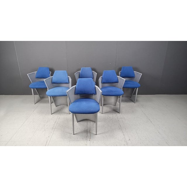 Postmodern Metal Dining Chairs, 1980s, Set of 6 For Sale - Image 4 of 15