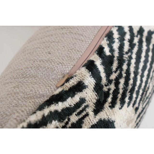 Geometric Design Ikat Velvet Pillow For Sale In Philadelphia - Image 6 of 8